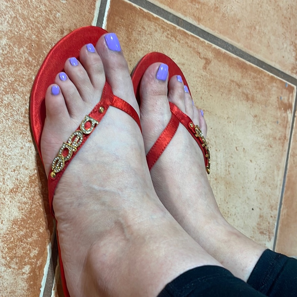 Bebe red sandals. Size 8. Used only once
